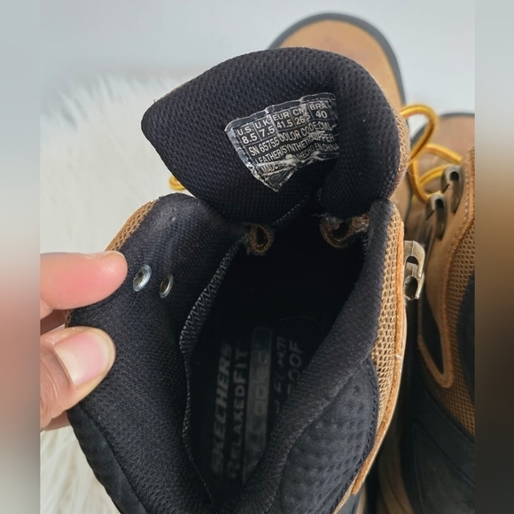 Skechers Polano Norwood Waterproof Brown Leather Hiking Boots Size 8.5 🌴✌️ - Picture 5 of 7